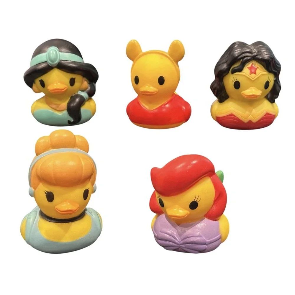Lot‎ Of 5 Disney Duckz Jazwares Princess Cinderella Mermaid Wonder Woman Jasmine